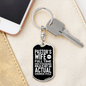 To My Wife Pastor's Wife Full Time Keychain Stainless Steel or 18k Gold Dog Tag Keyring-Express Your Love Gifts