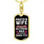To My Wife Pastor's Wife Ninja Keychain Stainless Steel or 18k Gold Dog Tag Keyring-Express Your Love Gifts