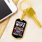 To My Wife Pastor's Wife Ninja Keychain Stainless Steel or 18k Gold Dog Tag Keyring-Express Your Love Gifts