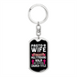 To My Wife Pastor's Wife Ninja Keychain Stainless Steel or 18k Gold Dog Tag Keyring-Express Your Love Gifts