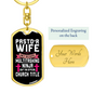 To My Wife Pastor's Wife Ninja Keychain Stainless Steel or 18k Gold Dog Tag Keyring-Express Your Love Gifts