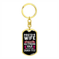 To My Wife Pastor's Wife Ninja Keychain Stainless Steel or 18k Gold Dog Tag Keyring-Express Your Love Gifts