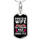 To My Wife Pastor's Wife Ninja Keychain Stainless Steel or 18k Gold Dog Tag Keyring-Express Your Love Gifts