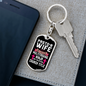 To My Wife Pastor's Wife Ninja Keychain Stainless Steel or 18k Gold Dog Tag Keyring-Express Your Love Gifts