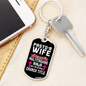 To My Wife Pastor's Wife Ninja Keychain Stainless Steel or 18k Gold Dog Tag Keyring-Express Your Love Gifts