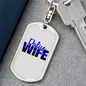 To My Wife Police Wife Keychain Stainless Steel or 18k Gold Dog Tag Keyring-Express Your Love Gifts