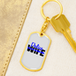 To My Wife Police Wife Keychain Stainless Steel or 18k Gold Dog Tag Keyring-Express Your Love Gifts