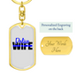 To My Wife Police Wife Keychain Stainless Steel or 18k Gold Dog Tag Keyring-Express Your Love Gifts