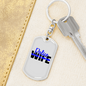To My Wife Police Wife Keychain Stainless Steel or 18k Gold Dog Tag Keyring-Express Your Love Gifts
