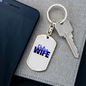To My Wife Police Wife Keychain Stainless Steel or 18k Gold Dog Tag Keyring-Express Your Love Gifts