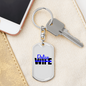 To My Wife Police Wife Keychain Stainless Steel or 18k Gold Dog Tag Keyring-Express Your Love Gifts