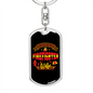 To My Wife Proud Firefighter WifeKeychain Stainless Steel or 18k Gold Dog Tag Keyring-Express Your Love Gifts