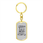 To My Wife Proud Marine Wife Keychain Stainless Steel or 18k Gold Dog Tag Keyring-Express Your Love Gifts