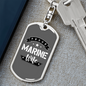 To My Wife Proud Marine Wife TranpArent Keychain Stainless Steel or 18k Gold Dog Tag Keyring-Express Your Love Gifts