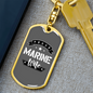 To My Wife Proud Marine Wife TranpArent Keychain Stainless Steel or 18k Gold Dog Tag Keyring-Express Your Love Gifts