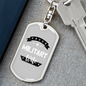 To My Wife Proud Military Wife TranspArent Keychain Stainless Steel or 18k Gold Dog Tag Keyring-Express Your Love Gifts