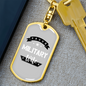To My Wife Proud Military Wife TranspArent Keychain Stainless Steel or 18k Gold Dog Tag Keyring-Express Your Love Gifts