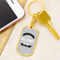 To My Wife Proud Military Wife TranspArent Keychain Stainless Steel or 18k Gold Dog Tag Keyring-Express Your Love Gifts