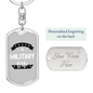 To My Wife Proud Military Wife TranspArent Keychain Stainless Steel or 18k Gold Dog Tag Keyring-Express Your Love Gifts