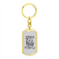 To My Wife Proud Navy Wife White Keychain Stainless Steel or 18k Gold Dog Tag Keyring-Express Your Love Gifts