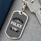 To My Wife Proud Police Wife TranspArent Keychain Stainless Steel or 18k Gold Dog Tag Keyring-Express Your Love Gifts