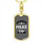 To My Wife Proud Police Wife TranspArent Keychain Stainless Steel or 18k Gold Dog Tag Keyring-Express Your Love Gifts