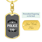 To My Wife Proud Police Wife TranspArent Keychain Stainless Steel or 18k Gold Dog Tag Keyring-Express Your Love Gifts