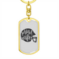 To My Wife Proud Wife Football Plain Keychain Stainless Steel or 18k Gold Dog Tag Keyring-Express Your Love Gifts