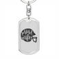 To My Wife Proud Wife Football Plain Keychain Stainless Steel or 18k Gold Dog Tag Keyring-Express Your Love Gifts