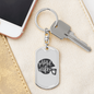 To My Wife Proud Wife Football Plain Keychain Stainless Steel or 18k Gold Dog Tag Keyring-Express Your Love Gifts