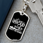 To My Wife Proud Wife of A Navy Veteran Keychain Stainless Steel or 18k Gold Dog Tag Keyring-Express Your Love Gifts