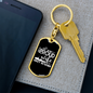 To My Wife Proud Wife of A Navy Veteran Keychain Stainless Steel or 18k Gold Dog Tag Keyring-Express Your Love Gifts