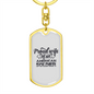 To My Wife Proud Wife of an American Soldier Keychain Stainless Steel or 18k Gold Dog Tag Keyring-Express Your Love Gifts