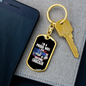 To My Wife Proud Wife of an Awesome Trucker Keychain Stainless Steel or 18k Gold Dog Tag Keyring-Express Your Love Gifts