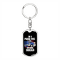 To My Wife Proud Wife of an Awesome Trucker Keychain Stainless Steel or 18k Gold Dog Tag Keyring-Express Your Love Gifts