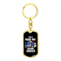 To My Wife Proud Wife of an Awesome Trucker Keychain Stainless Steel or 18k Gold Dog Tag Keyring-Express Your Love Gifts