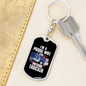 To My Wife Proud Wife of an Awesome Trucker Keychain Stainless Steel or 18k Gold Dog Tag Keyring-Express Your Love Gifts