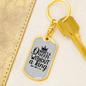 To My Wife Queen Without A King Keychain Stainless Steel or 18k Gold Dog Tag Keyring-Express Your Love Gifts
