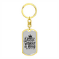 To My Wife Queen Without A King Keychain Stainless Steel or 18k Gold Dog Tag Keyring-Express Your Love Gifts