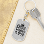 To My Wife Queen Without A King Keychain Stainless Steel or 18k Gold Dog Tag Keyring-Express Your Love Gifts