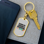 To My Wife Raising My Husband is Exhausting Keychain Stainless Steel or 18k Gold Dog Tag Keyring-Express Your Love Gifts
