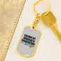 To My Wife Raising My Husband is Exhausting Keychain Stainless Steel or 18k Gold Dog Tag Keyring-Express Your Love Gifts