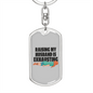 To My Wife Raising My Husband is Exhausting Keychain Stainless Steel or 18k Gold Dog Tag Keyring-Express Your Love Gifts