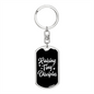 To My Wife Raising Tiny Disciples Keychain Stainless Steel or 18k Gold Dog Tag Keyring-Express Your Love Gifts
