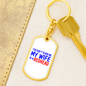 To My Wife Redhead Wife Keychain Stainless Steel or 18k Gold Dog Tag Keyring-Express Your Love Gifts