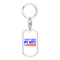 To My Wife Redhead Wife Keychain Stainless Steel or 18k Gold Dog Tag Keyring-Express Your Love Gifts