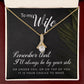 To My Wife Remember That I'll Always Alluring Ribbon Necklace Message Card-Express Your Love Gifts