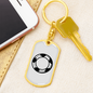 To My Wife Soccer Ball Monogram Keychain Stainless Steel or 18k Gold Dog Tag Keyring-Express Your Love Gifts