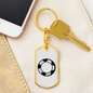 To My Wife Soccer Ball Monogram Keychain Stainless Steel or 18k Gold Dog Tag Keyring-Express Your Love Gifts