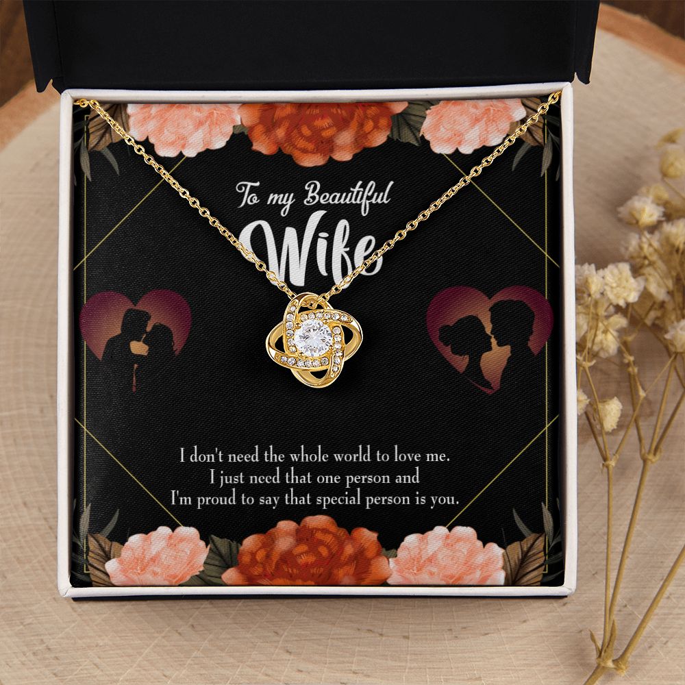 To My Wife Special Person Infinity Knot Necklace Message Card-Express Your Love Gifts